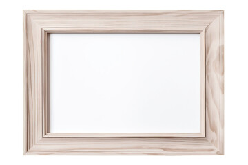 Wooden Photo Frame Isolated on Transparent Background Generative AI