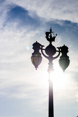 Iconic Street lamps on the streets along the streets of London