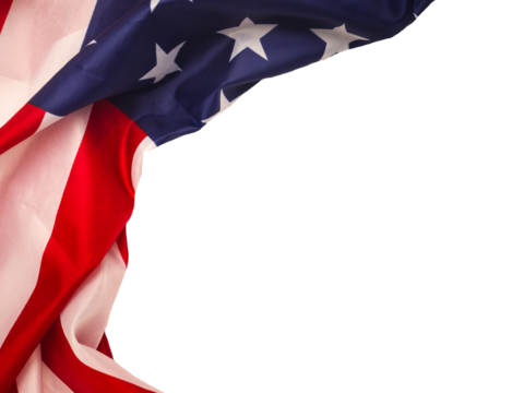 Part of the American flag is on a transparent background.