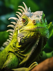 Fototapeta premium Iguana in its Natural Habitat, Wildlife Photography, Generative AI