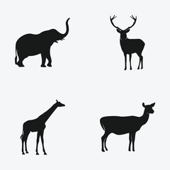 Collection of mix wild animals silhouette