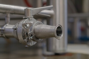 Iron detail of a beverage factory fermenter due to condensation