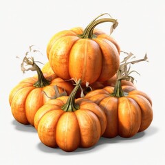 Pumpkin patch realistic illustration - Generative AI.