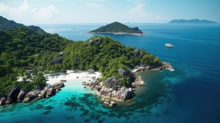 Fototapeta premium A beautiful view of the sea and mountains