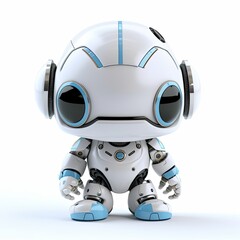 3d rendering. cute baby robot 