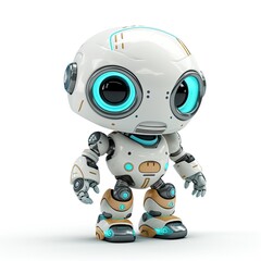 3d rendering. cute baby robot 