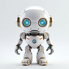 3d rendering. cute baby robot 