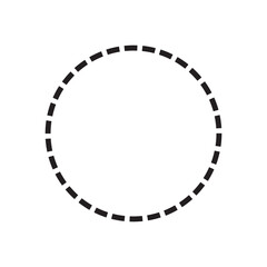 Dashed circle flat icon. dotted line circle. Dotted circular logo. Halftone fabric design. Halftone circle dots texture. Design element for various purposes