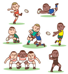 ラグビー選手イラスト集〜世界強豪国