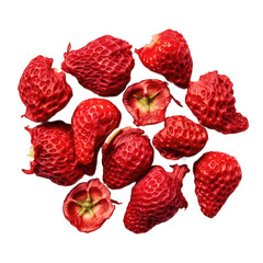 Dried Strawberries isolated on transparent background. Generative AI