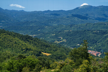 Mountain landscape along the road to Passo Cento Croci, Liguria