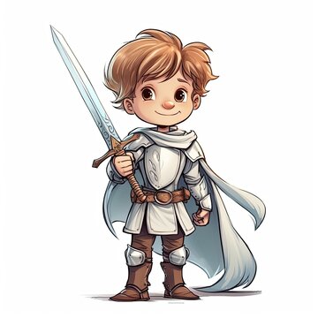 recommend clip art: illustration for children of a cute boy knight	