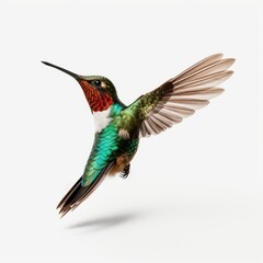 Fototapeta premium Flying hummingbird isolated on white background