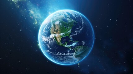 Naklejka na ściany i meble Beautiful view of the planet Earth from space. 3d illustration. 