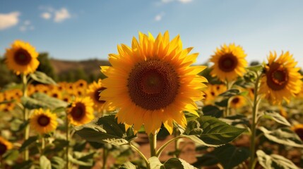 sunflower field in summer