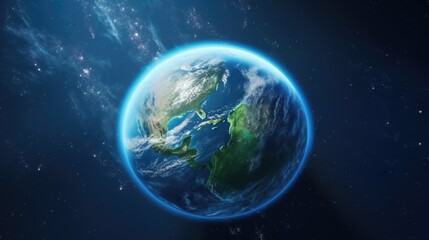 Beautiful view of the planet Earth from space. 3d illustration. 