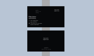 modern business card design for gents hair and beared parlour and solon.