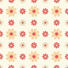 Fototapeta premium Seamless flower pattern vector floral shape doodle plant abstract texture background illustration for digital paper and print materials.