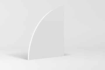 White 3d curved wall showroom decorative element for promo presentation realistic vector