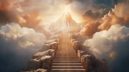 Fototapeta premium stairway to heaven.Generative Ai