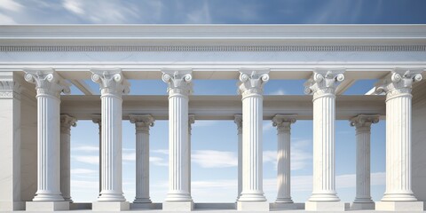 Obraz premium AI Generated. AI Generative. White collonade architecture landmark design exterior building background. Graphic Art