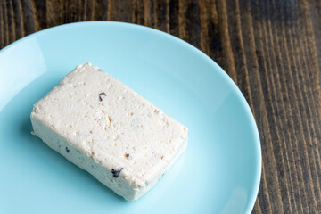 Sweet cottage cheese with the addition of prune slices