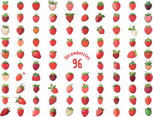 かわいいいちごのベクターセット