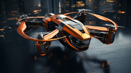 The futuristic drone concept high technology