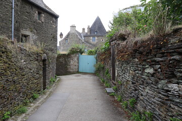 Fototapeta na wymiar Rue typique, village de Rochefort-en-Terre, département du Morbihan, Bretagne, France