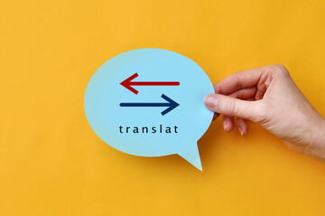 Translator of foreign languages, translation symbol