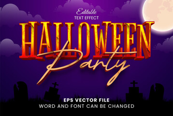 Fototapeta na wymiar Halloween party vector text effect