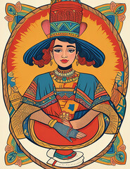 Hispanic Heritage Month Illustration Poster Card