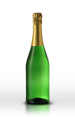 green bottle with champagne