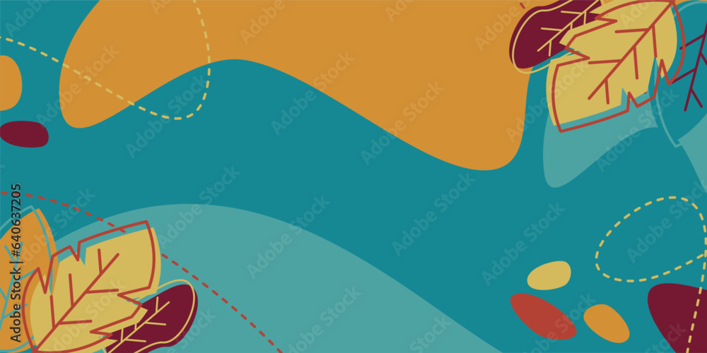 Fototapete autumn background with leaf icon. attractive colors with amazing patterns with empty space for text.