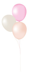 Rose gold Balloon 3d, transparent PNG background