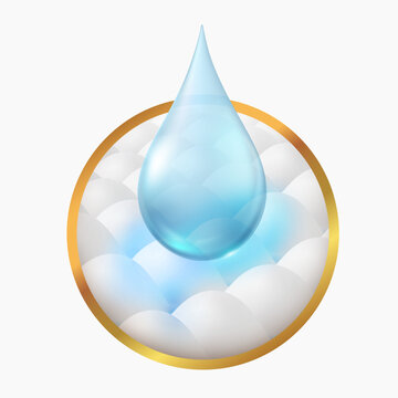 Icon absorbent pads or fibers that absorb water perfectly. Use for advertising baby and adult diapers, incontinence pads, pet absorbent pads, sanitary napkins. Realistic vector illustration.