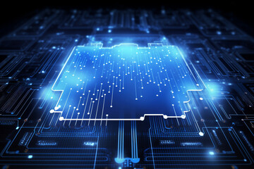 Naklejka premium Connect computing concept storage communication technology cloud web networking business cyberspace
