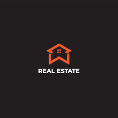 W letter real estate home construction architecture building logo design template vector, and fully editable
