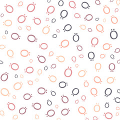 Seamless abstract Ö letter vector geometric pattern. Colorful letters on white background. Random order. Gift wrapping paper, fabric, poster. Bed linen and interior. School and learning theme.