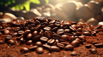 Obraz premium coffee beans background.Generative Ai