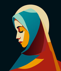 Femme de profil en abaya