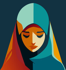 Visage de femme en abaya