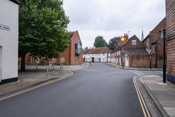 Fototapeta na wymiar Empty streets in Chichester, West Sussex, United Kingdom, Europe