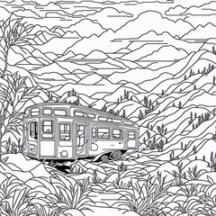 Travel and Landscapes coloring page 2D