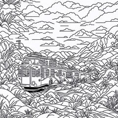 Travel and Landscapes coloring page 2D