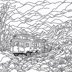 Travel and Landscapes coloring page 2D