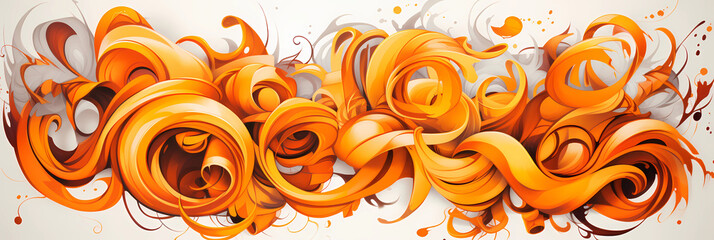 artistic graffiti background in orange colors, creative and abstract backdrop, generative AI