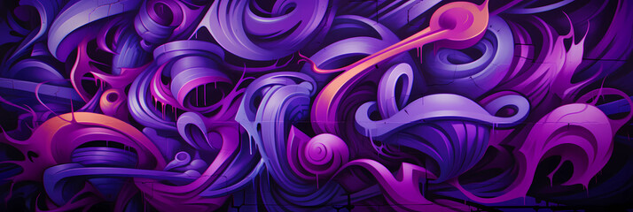 artistic graffiti background in purple colors, creative and abstract backdrop, generative AI