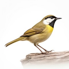 Naklejka premium Common yellowthroat bird isolated on white.