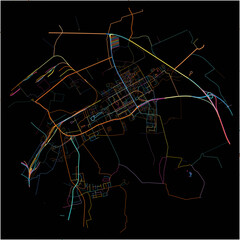 Colorful Map of Kohtla-Jarve, Ida-Viru with all major and minor roads.